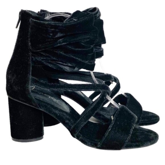 Jeffrey Campbell Faustino Black Velvet Heels 8.5 NWT Bold Chic Cocktail Date - Picture 8 of 8